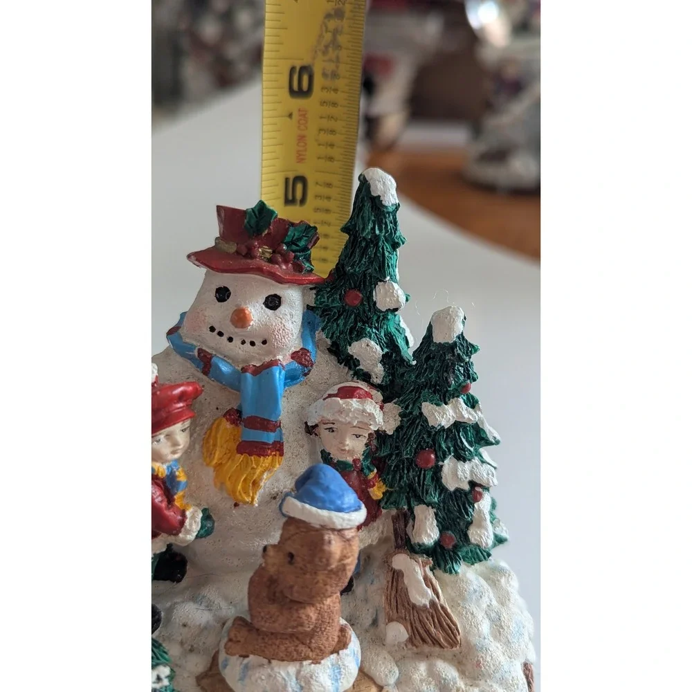 Vintage Let It Snow Musical Snowman Figurine Christmas Holiday Decor Wind Up